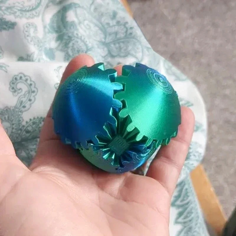 Bola de Engrenagem 3D Articulada: Fidget Toy Giratório e Anti-estresse
