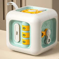 Cubo sensorial Montessori 6 em 1 da Zem Kids, brinquedo educativo portátil para desenvolver habilidades motoras e sensoriais.