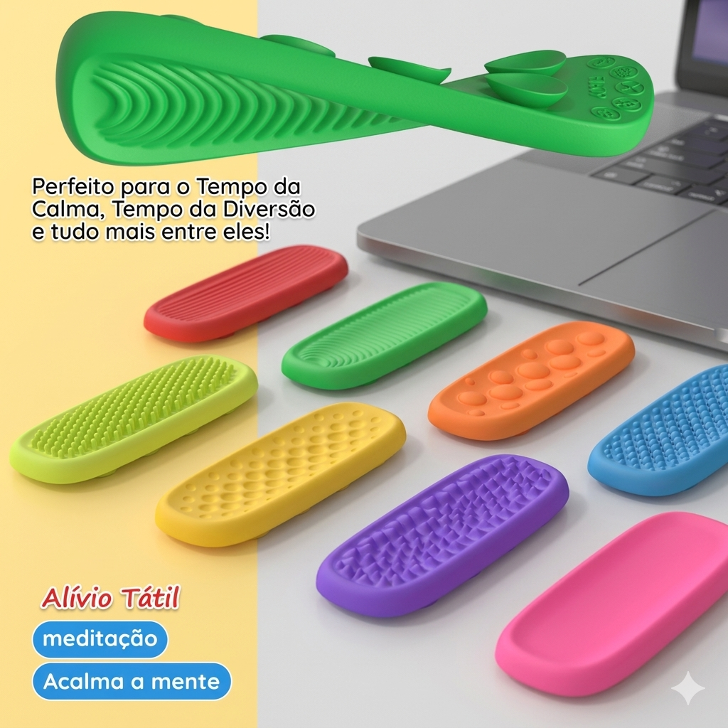 Kit com 8 plaquinhas sensoriais de silicone da Zem Kids, brinquedos calmantes para autismo e ansiedade, com textura texturizada.
