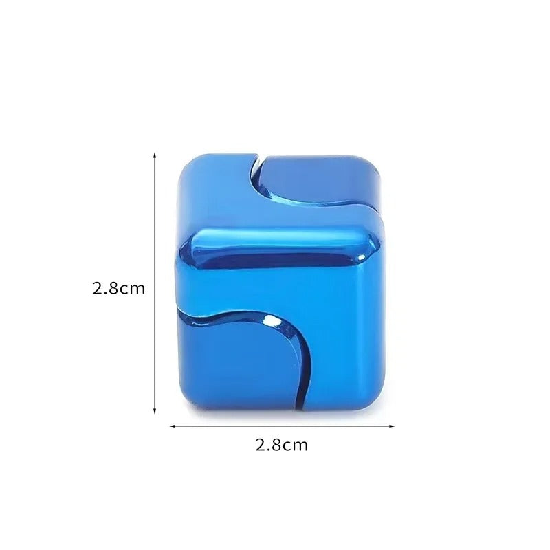 Cubo giroscópio metálico premium Zem Kids, fidget spinner 2 em 1 para concentração e distração sensorial