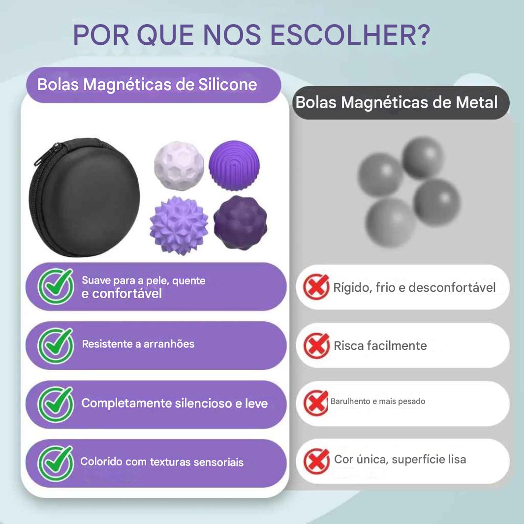 Esferas Magnéticas Silent-Click – O Fidget Toy Pro para Foco e Relaxamento - Zem Kids