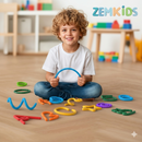 Kit com 8 varetas sensoriais Zem Kids para alívio de ansiedade, estresse e skin picking, com textura ASMR para estímulo sensorial.