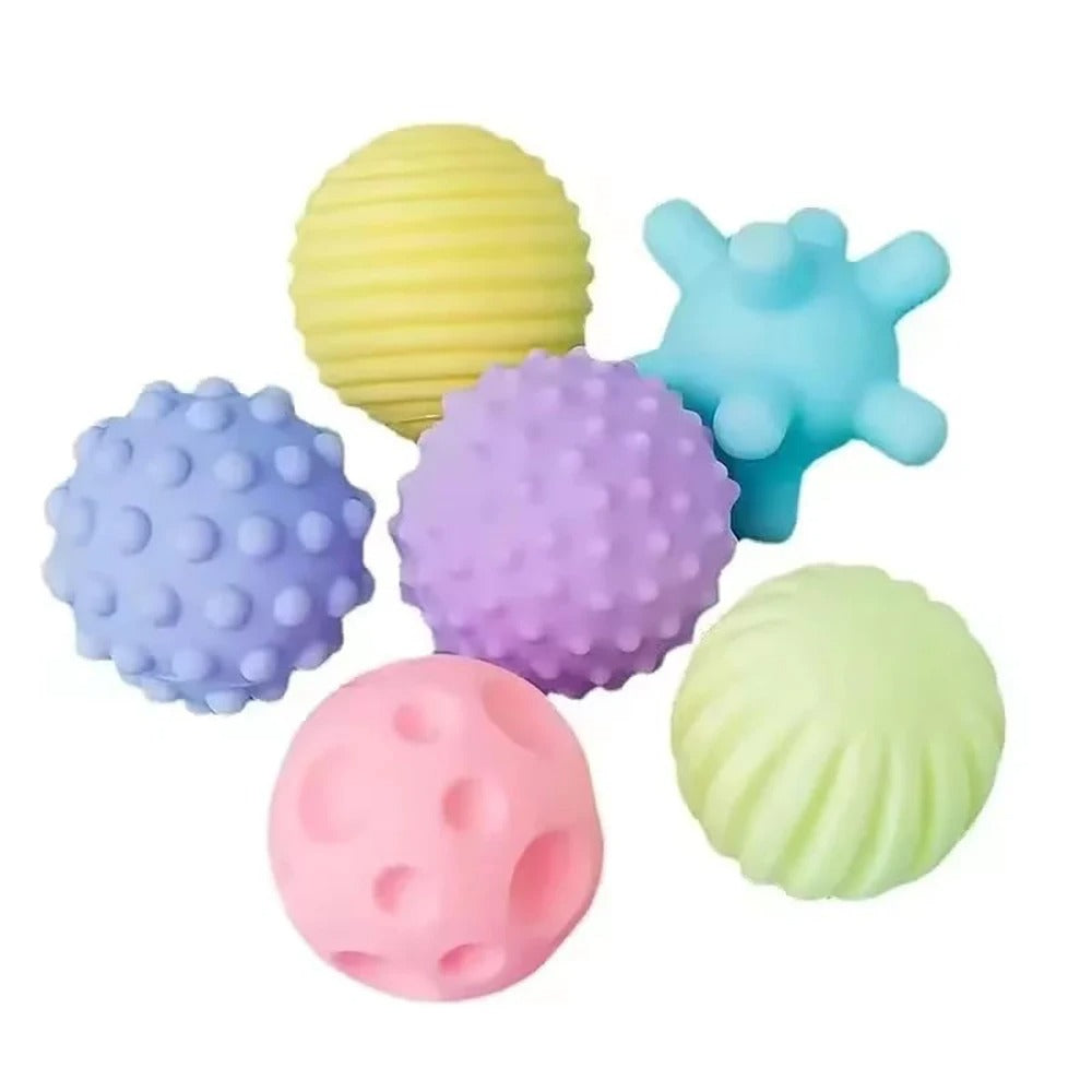 Kit de Bolas Sensoriais Táteis – Conjunto com 6 Texturas para Exploração e Relaxamento - Zem Kids