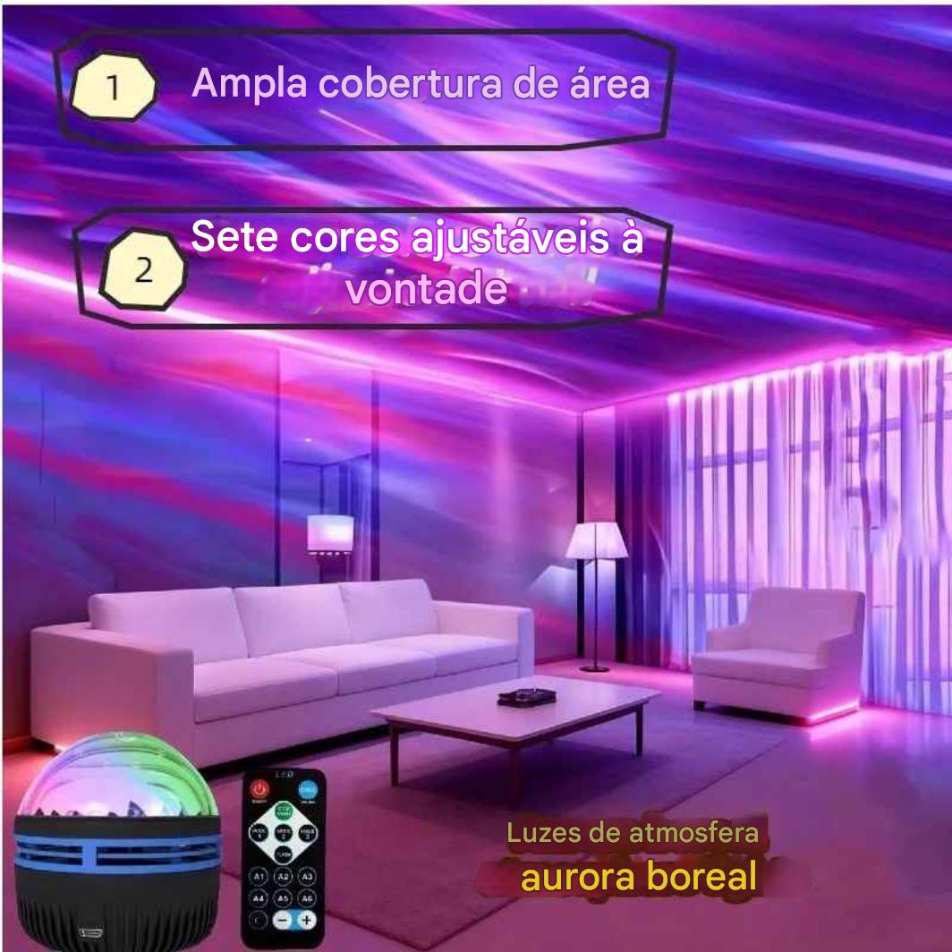 Luminária Projetora Aurora RGB – Abajur Inteligente e Projetor de Galáxia 2 em 1 - Zem Kids