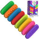 Kit com 8 plaquinhas sensoriais de silicone da Zem Kids, brinquedos fidget calmantes para autismo e ansiedade.