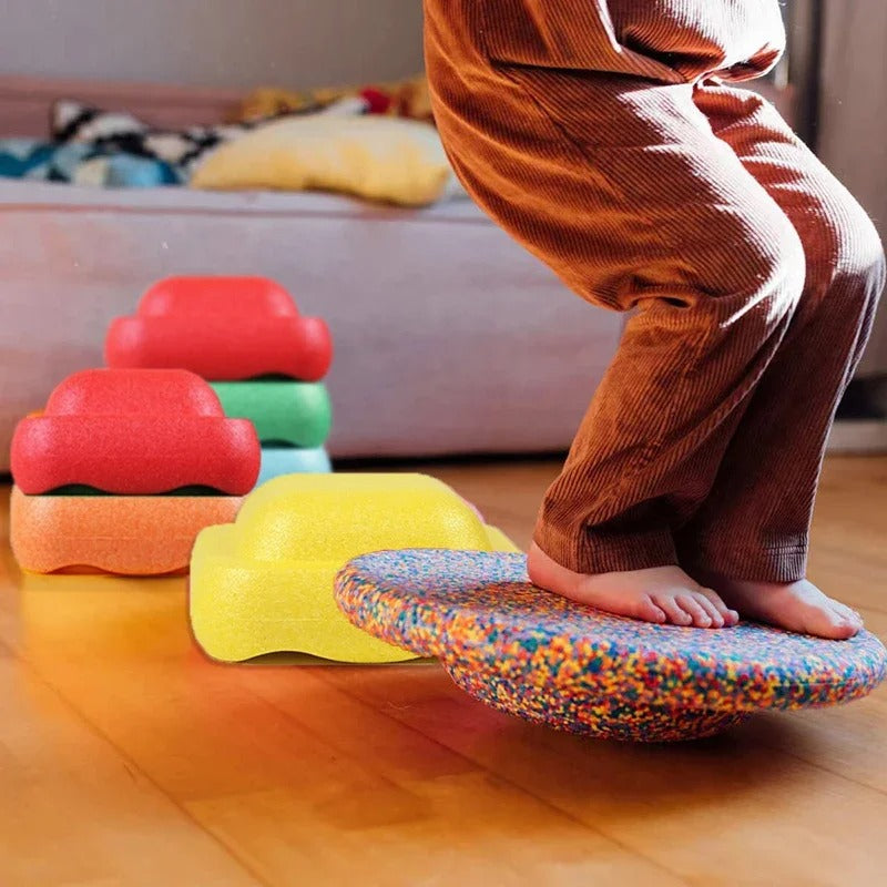 Kit Pedras de Equilíbrio Sensoriais Zem Kids – Kit Aventura e Coordenação (PVC Macio) - Zem Kids