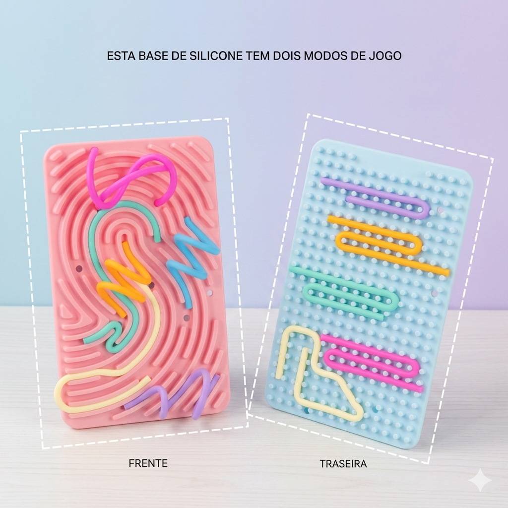 Placa sensorial SilentFlow da Zem Kids, brinquedo de silicone para estimular foco, calma e atividades terapêuticas.