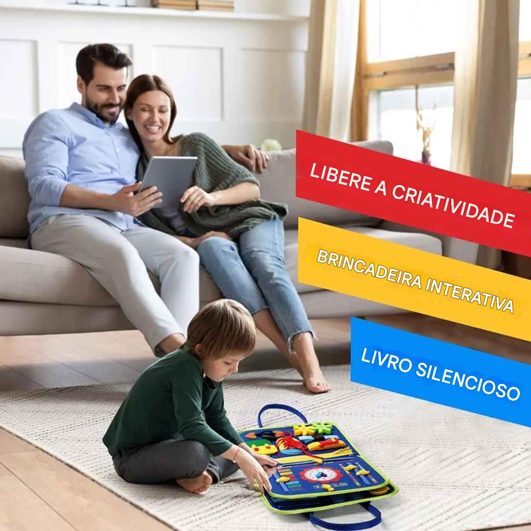 Maleta Sensorial Montessori Premium – 16 Atividades de Coordenação Motora e Vida Diária - Zem Kids
