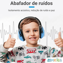 Protetor auricular infantil Zem Kids para redução de ruído de 29dB, ideal para crianças com autismo e TDAH, proteção auditiva eficaz.