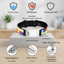 Pulseira Guardian Zem Kids para autismo, identificação de segurança ajustável, com símbolos de conscientização do autismo.
