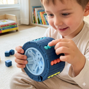 Cubo cilindro 3D mágico da Zem Kids, brinquedo Montessori com puzzle deslizante e giroscópio sensorial colorido.