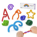 Kit de 8 varetas sensoriais Zem Kids para alívio de ansiedade, estresse e skin picking, com textura ASMR para estimulação sensorial.