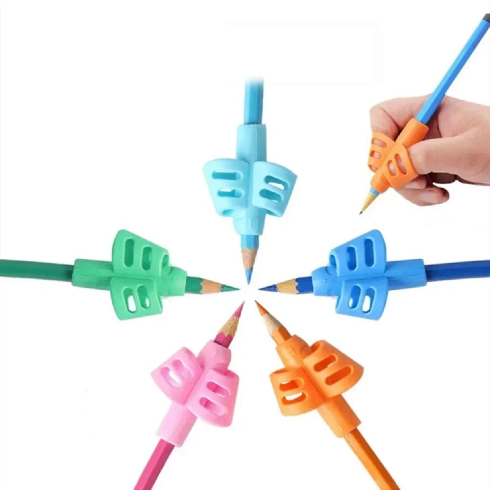 Guia de Escrita Ergonômico Silicone Soft – Kit com 4 Unidades para Correção de Postura e Pinça - Zem Kids