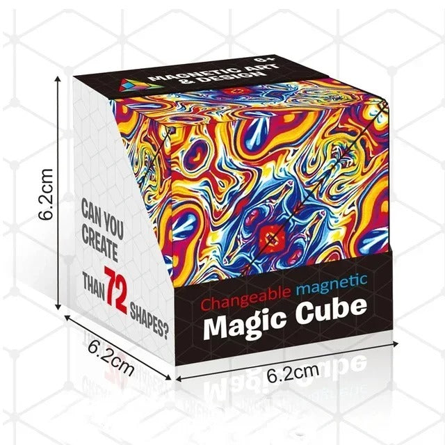 Cubo Mágico Magnético Infinito 3D: Quebra-Cabeça Geométrico e Fidget Toy Anti-estresse