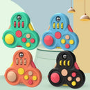 Brinquedo sensorial ZenCube 7-em-1 da Zem Kids, ferramenta anti-estresse para autismo e TDAH, com várias texturas e funcionalidades.